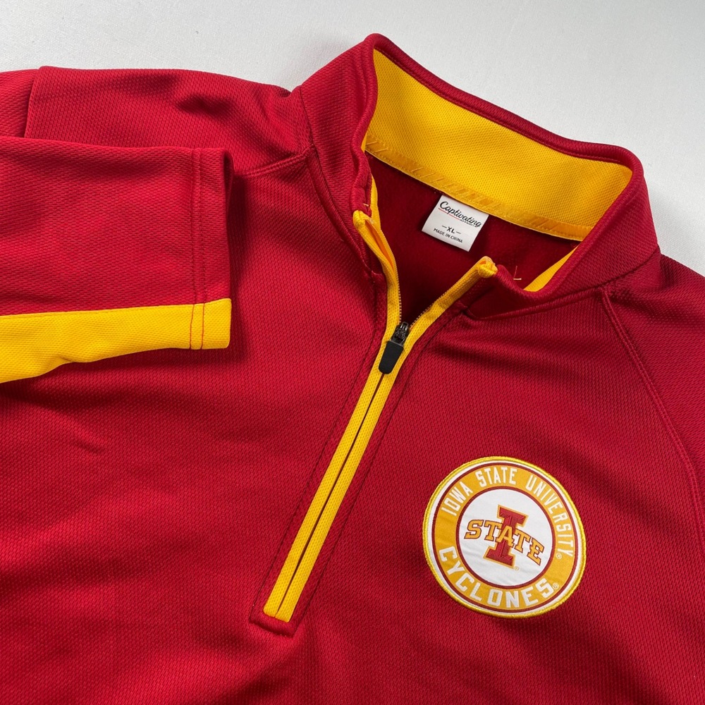 Captivating Apparel Iowa State Cyclones Quarter Zip Pullover Mens XL Red Yellow